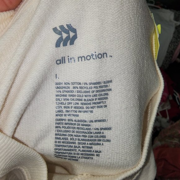 All in Motion Crew Sweatshirt Pockets and a Zipper on Arm Size L - Picture 3 of 4